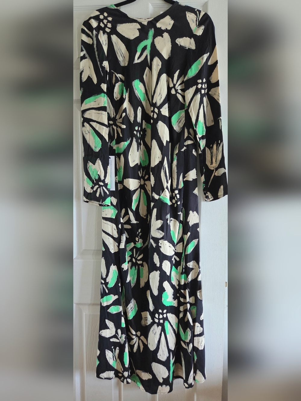 Topshop Black Dress with Green Floral Accents